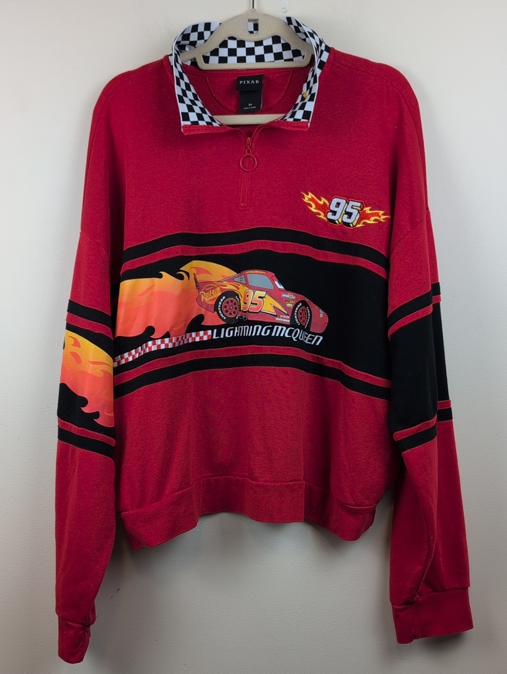 Disney Pixar Lightning McQueen Red Pullover Sweater Size 3X